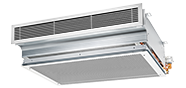 Активна охлаждаща греда с еднопосочно изпускане на въздух и хоризонтален топлообменник, при номинални дължини от 900, 1200 и 1500 мм